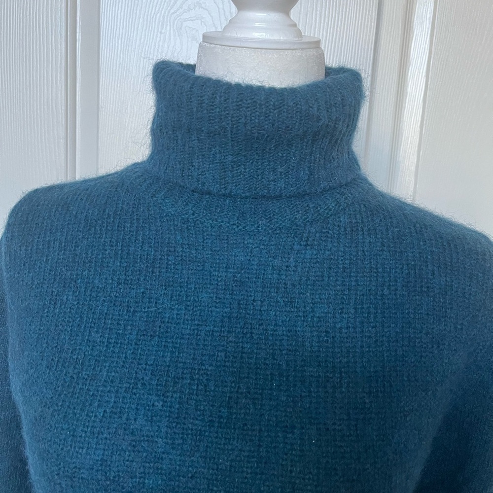 Monoprix Blue Wool Turtleneck Sweater